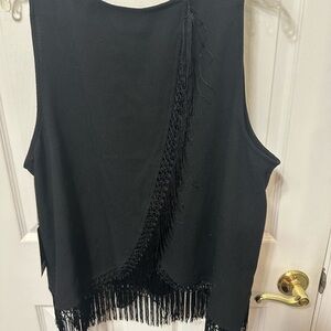 Jennifer Lopez Black Fringe Top